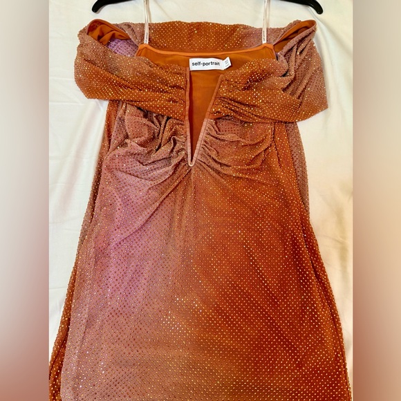 Self portrait Off-the-shoulder crystal-embellished dress - Picture 7 of 8